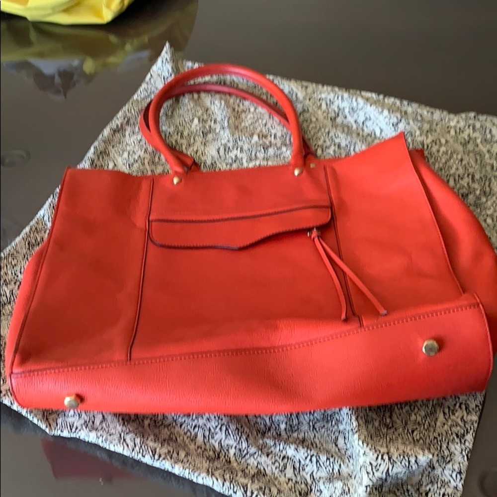 Large red leather tote bag.Classic Rebecca Minkoff